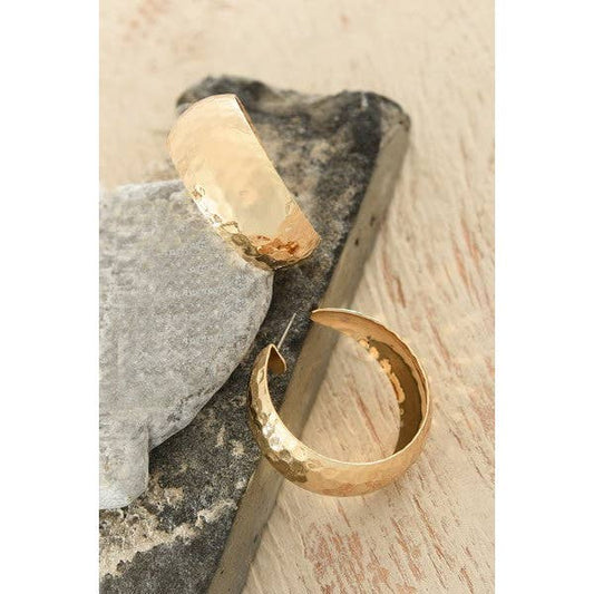 Hammered Hoop Earrings
