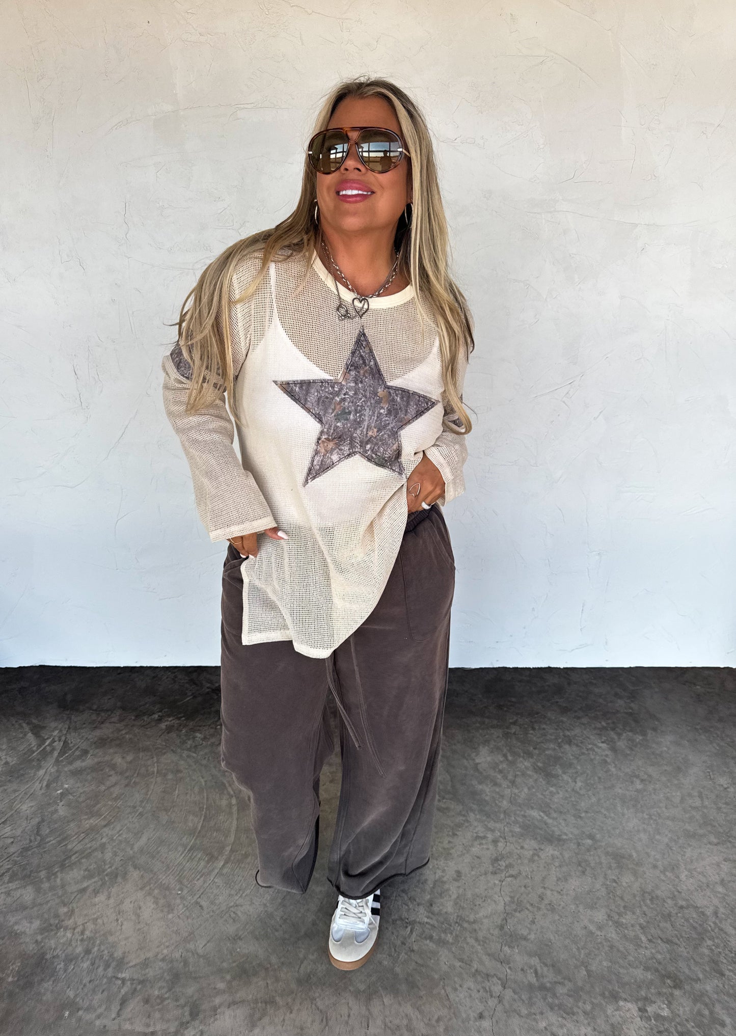 PREORDER- STAR MELLOW MESH COTTON TOP