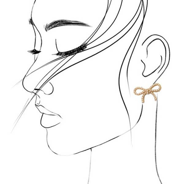 Pearl Bow Stud Earrings