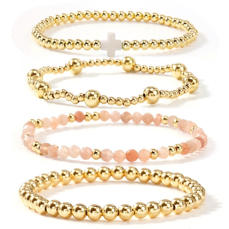 Cross Beaded Bracelet Set