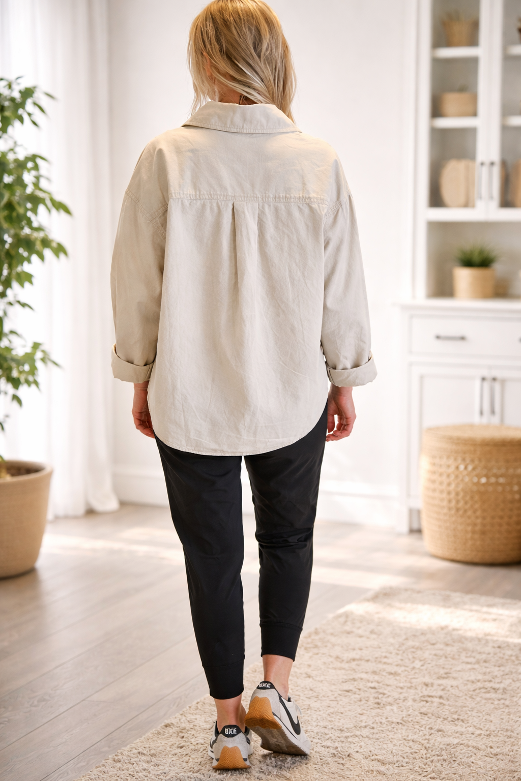 Linen Blended Button Up