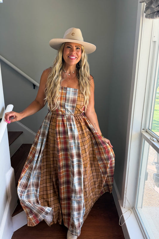 PREORDER- THE ASHFORD PLAID MAXI DRESS