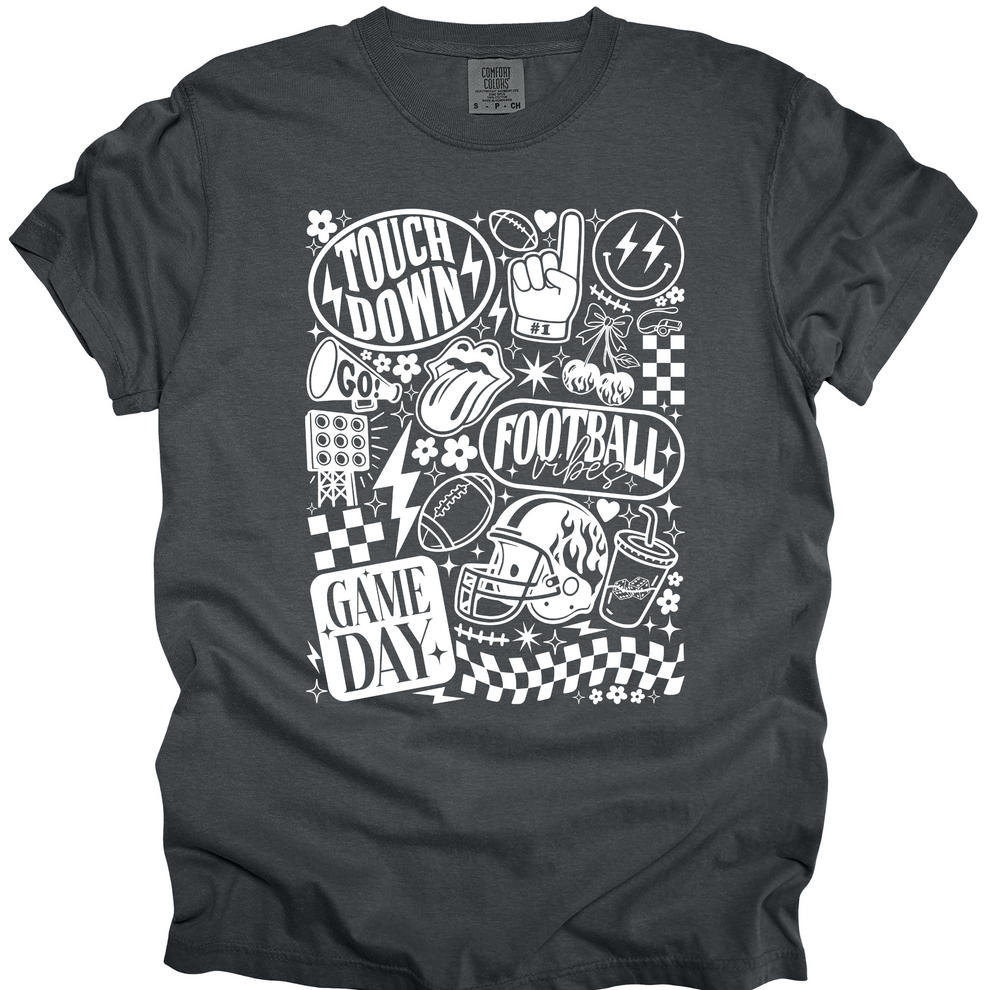 Touch Down Checkered Graphic Tee, pre-order