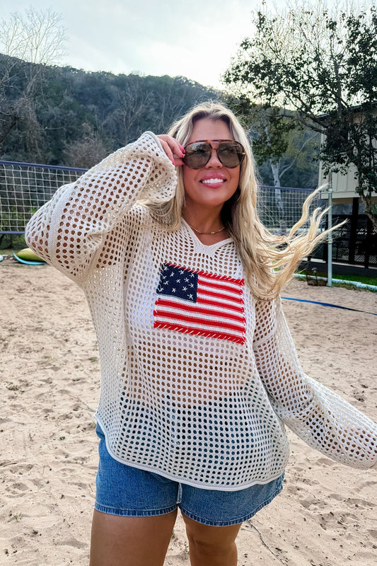 PREORDER- FREEDOM FLAG PATCH PULLOVER