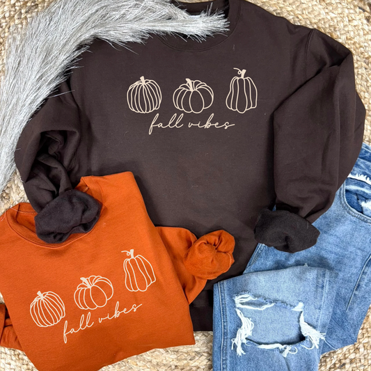 Fall Vibes Minimal  Graphic Sweatshirt, preorder