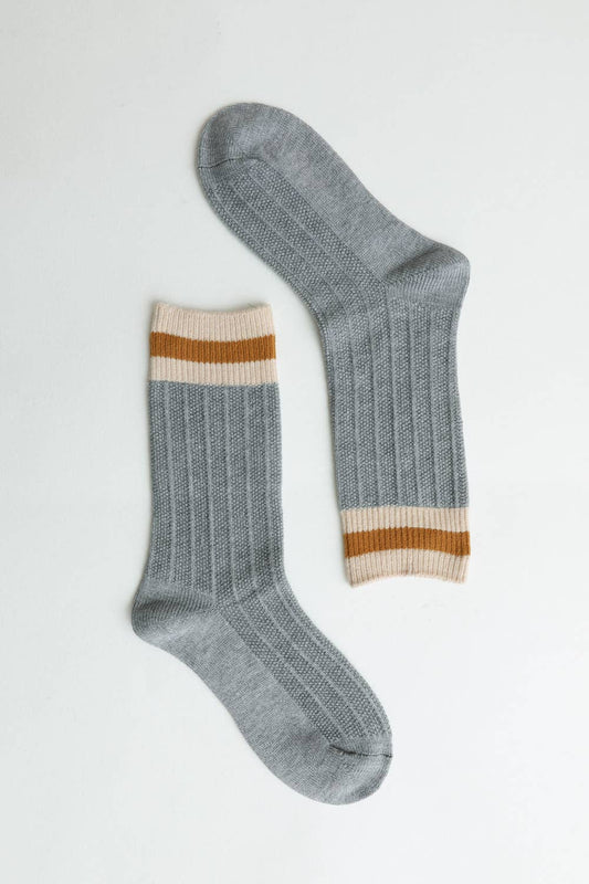 Cozy Retro Color Block Wool Crew Socks